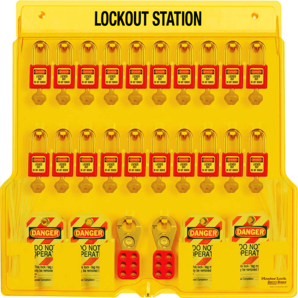 1484B Lockout Tagout Station With Cover 20 Padlock Capacity 1484B Lockout Tagout Station With Cover 20 Padlock Capacity